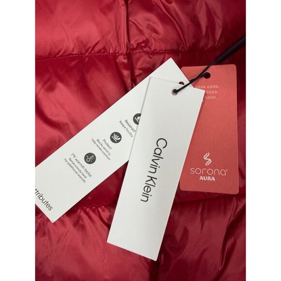 Calvin Klein Sorona Aura Red Puffer Jacket NWT Men’s S • Unisex Fit - Picture 2 of 5